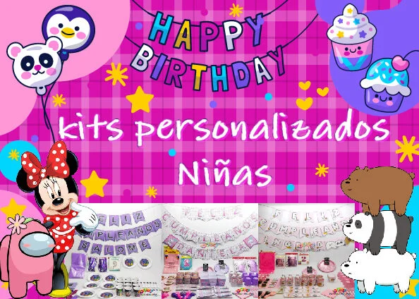 kits personalizados de personajes para niñas y niños