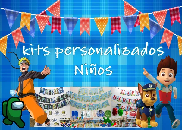 kits personalizadosde personajes para niños y niñas